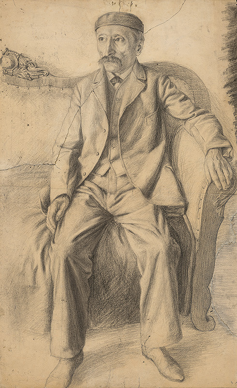 Ivan Žabota – Štúdia sediaceho muža na pohovke