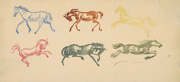 Arnold Peter Weisz-Kubínčan – Sketched of Galloping Horses