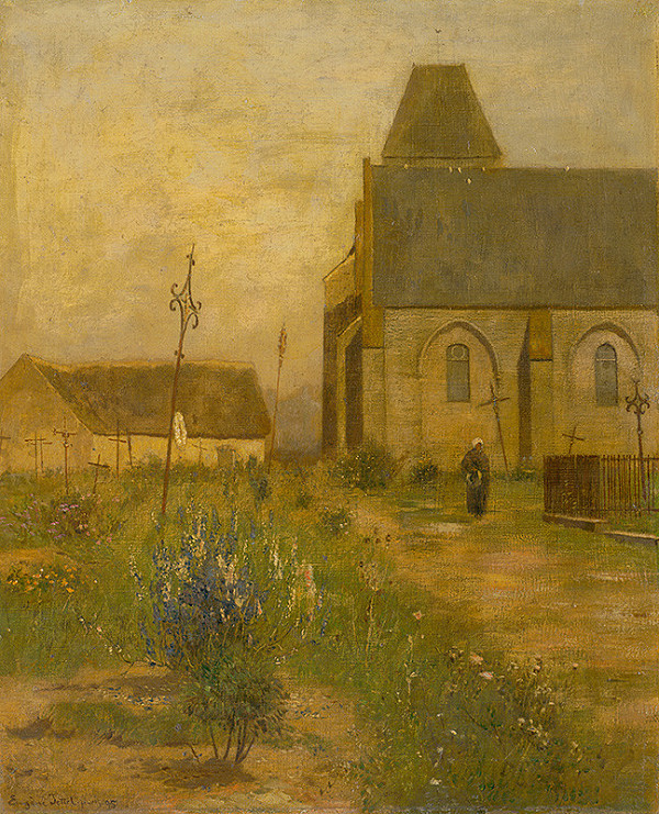 Eugen Jettel – Krajina s kostolom a cintorínom