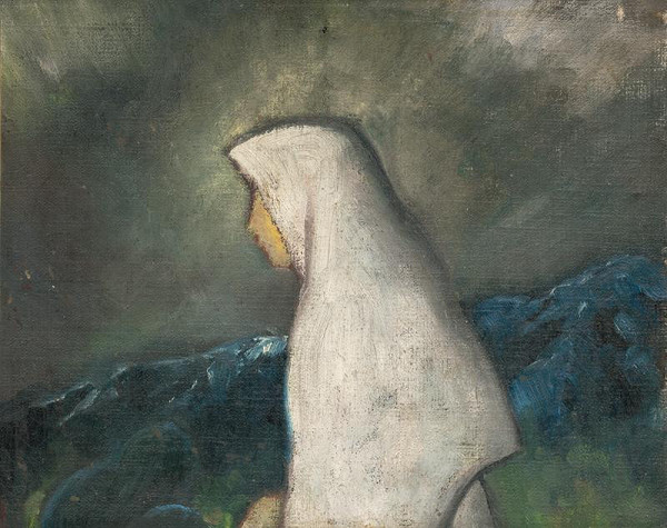Zolo Palugyay – Woman in a White Shawl