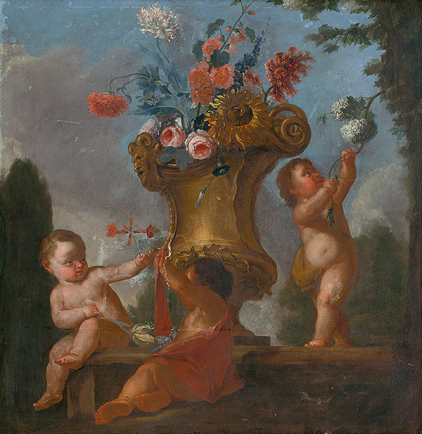 Neznámy maliar – Putti s vázou I.