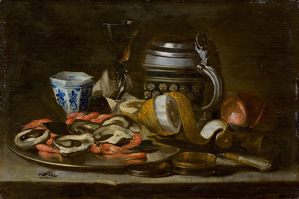 Nemecký maliar zo 17. storočia – Still Life with Crayfish and Oysters