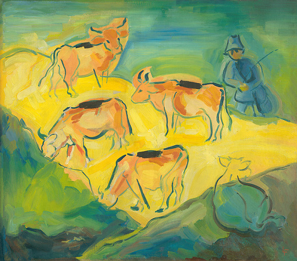 Ľudovít Fulla – Herdsman with Cows