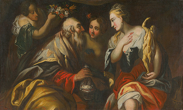 Taliansky maliar z 18. storočia – Lót s dcérami