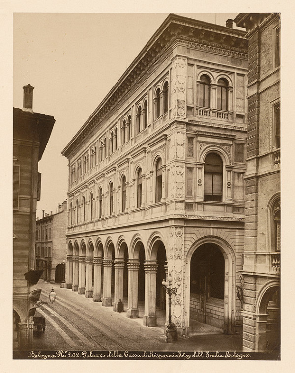 Pietro Poppi – Bologna. Palác della Cassa di Risparmio (Palazzo della Cassa di Risparmio)