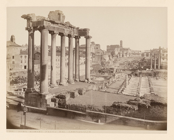 Neznámy autor – Rím. Forum Romanum od Kapitolu (Foro Romano, Campidoglio)