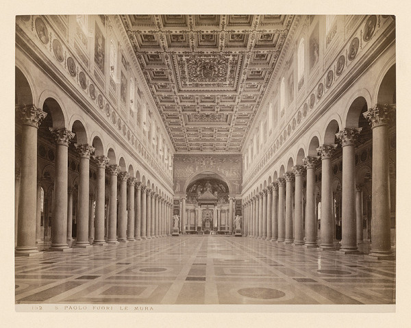 Neznámy autor – Rím. Bazilika sv. Pavla za hradbami (Basilica di San Paolo fuori le mura). Interiér