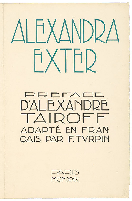 Alexandra Exter – Maquettes de Théatre - textová časť