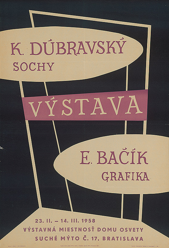 Emil Bačík – Výstava - Dúbravský - sochy,Bačík - grafika