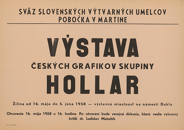 Slovenský autor – Výstava českých grafikov skupiny Hollar