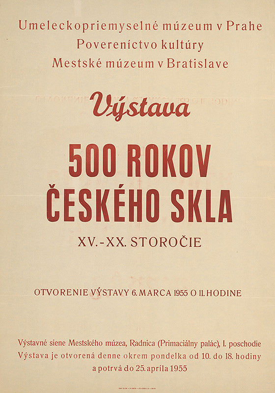 Slovenský autor – Výstava 500 rokov českého skla XV. - XX. stor.