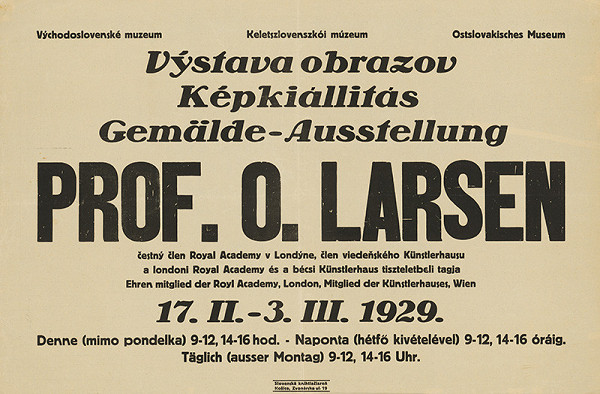 Neznámy autor – Výstava obrazov prof.O.Larsena