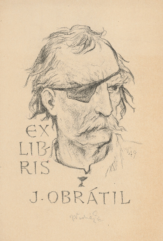 Jaroslav Vodrážka – Ex libris J. Obrátil