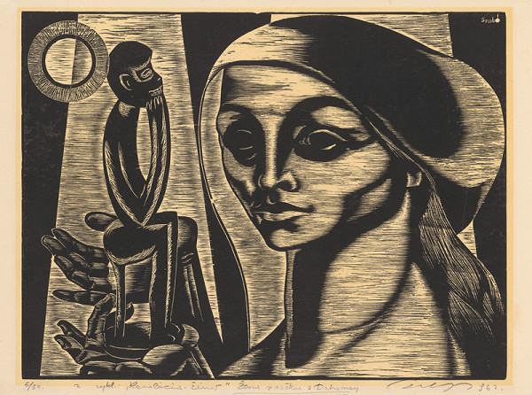 Július Szabó – Žena so soškou z Dahomey