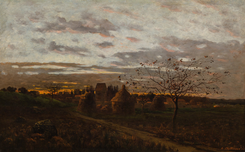 Antonín Chittussi – Západ slunce ve Fontainebleau (Večer v okolí Barbizonu), 1880, Národní galerie v Praze 