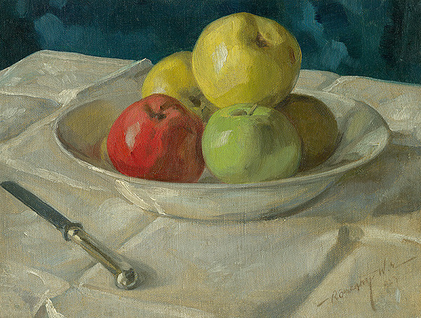 Elemír Köszeghy-Winkler – Zátišie s jablkami