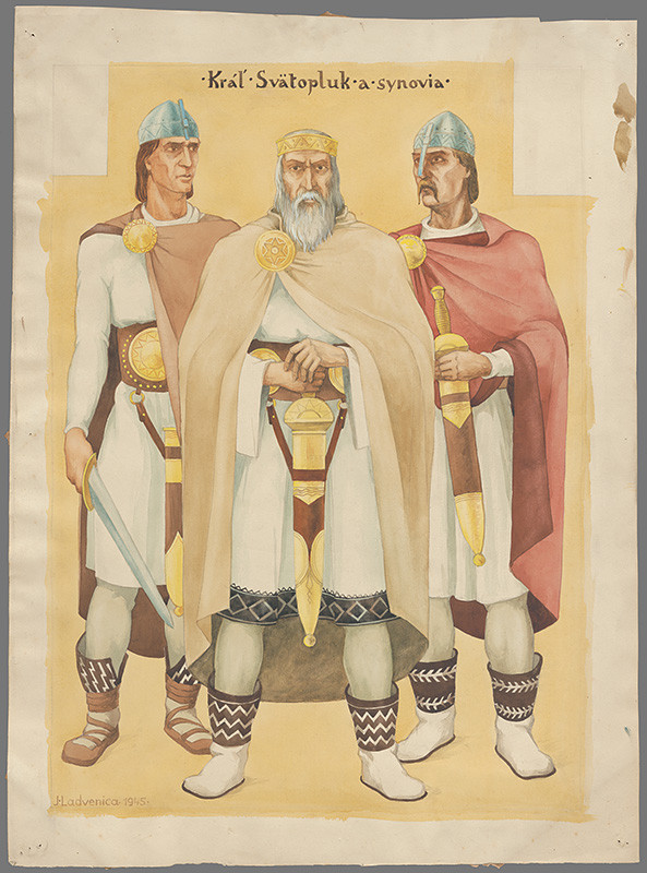 Ján Ladvenica - Kráľ Svätopluk so synmi